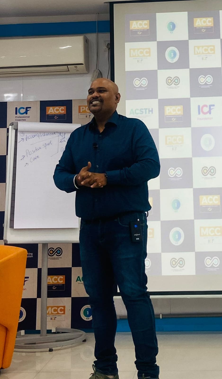 Lakshmankumar facilitating an ICF-aligned life coaching workshop